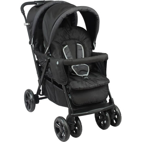 Poussette Double BAMBISOL - Toute équipée - Habillage pluie inclus - Pliage facile