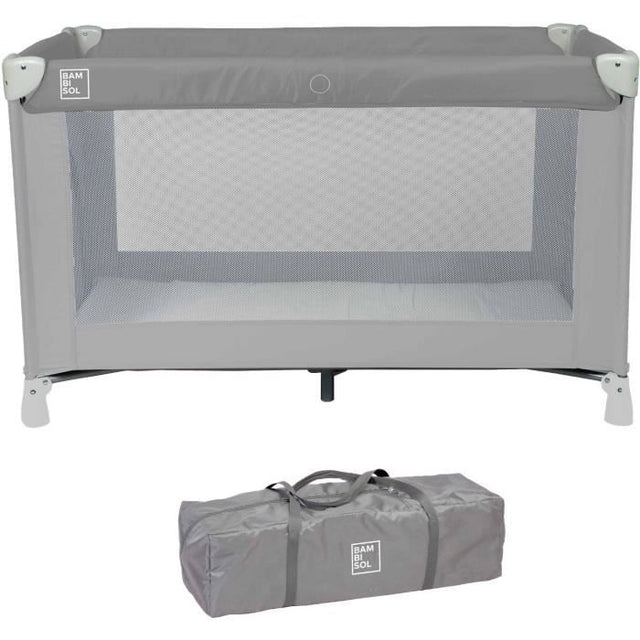 Lit parapluie BAMBISOL 120x60 cm - De la naissance a 36 mois - Matelas et sac de transport inclus