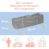 Lit parapluie BAMBISOL 120x60 cm - De la naissance a 36 mois - Matelas et sac de transport inclus