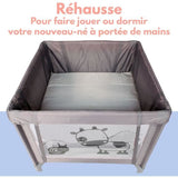 BAMBISOL - Parc/Berceau Bébé Pliant 90x90cm avec 2 Niveaux de Couchage - Sac de Transport, Espace de Jeux