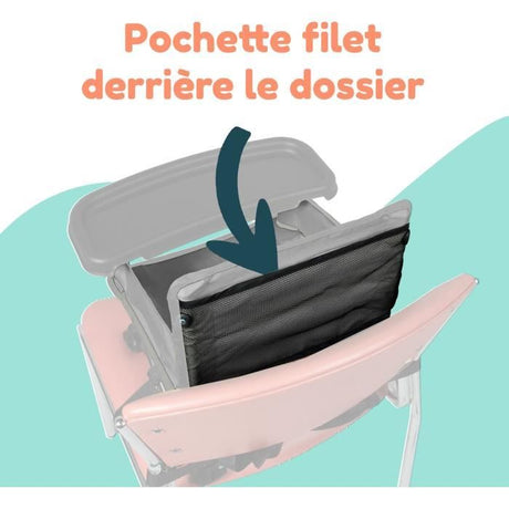 Rehausseur de chaise - BAMBISOL - 6/35 mois - Evolutif en chaise enfant 3/5 ans - Pliable - Noir