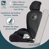 Siege auto évolutif - BAMBISOL - AY575N - Groupe 1/2/3 - I-Size - Isofix - Réducteur - Noir