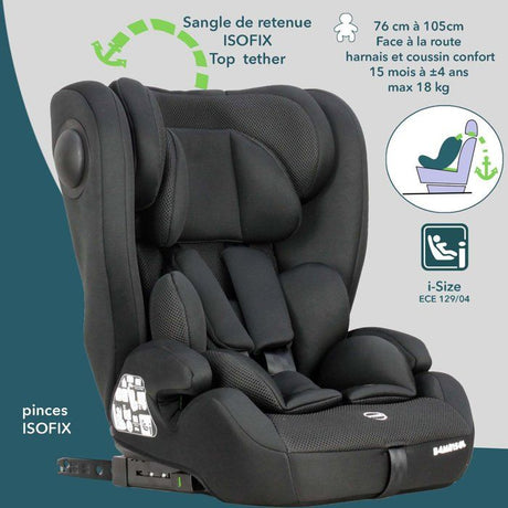 Siege auto évolutif - BAMBISOL - AY575N - Groupe 1/2/3 - I-Size - Isofix - Réducteur - Noir