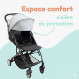 BAMBISOL - Poussette compacte - YUKO - 0 a 36 mois (max 15 kg) - Sangle de portage - 4 roues - Noir