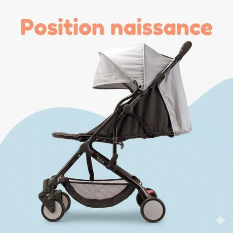 BAMBISOL - Poussette compacte - YUKO - 0 a 36 mois (max 15 kg) - Sangle de portage - 4 roues - Noir