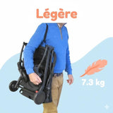 BAMBISOL - Poussette compacte - YUKO - 0 a 36 mois (max 15 kg) - Sangle de portage - 4 roues - Noir