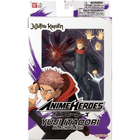 Figurine Anime Heroes 17 cm articulée - Itadori Yuji Black Flash - BANDAI - Anime Heroes - Jujutsu Kaisen