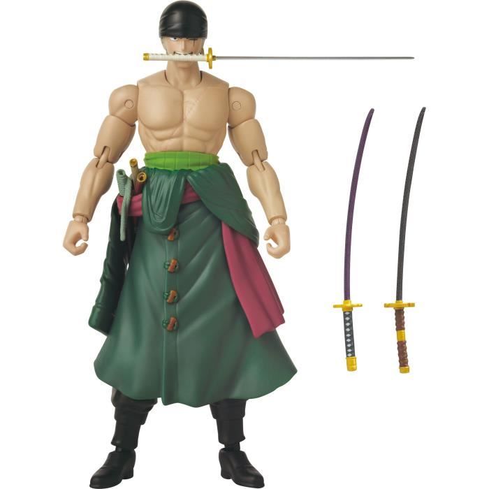 Figurine Anime Heroes - BANDAI - One Piece Zoro Style 3 ÈpÈes 17 cm - 16 points d'articulation