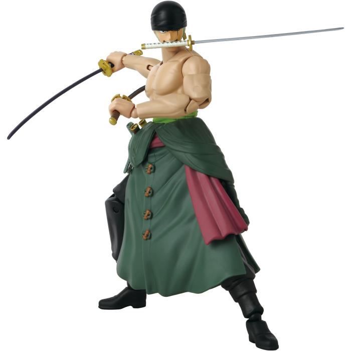 Figurine Anime Heroes - BANDAI - One Piece Zoro Style 3 ÈpÈes 17 cm - 16 points d'articulation