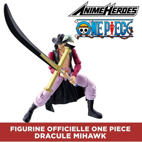 Figurine Anime Heroes articulée -  BANDAI - One Piece - Dracule Mihawk oeil de Faucon - 17 cm