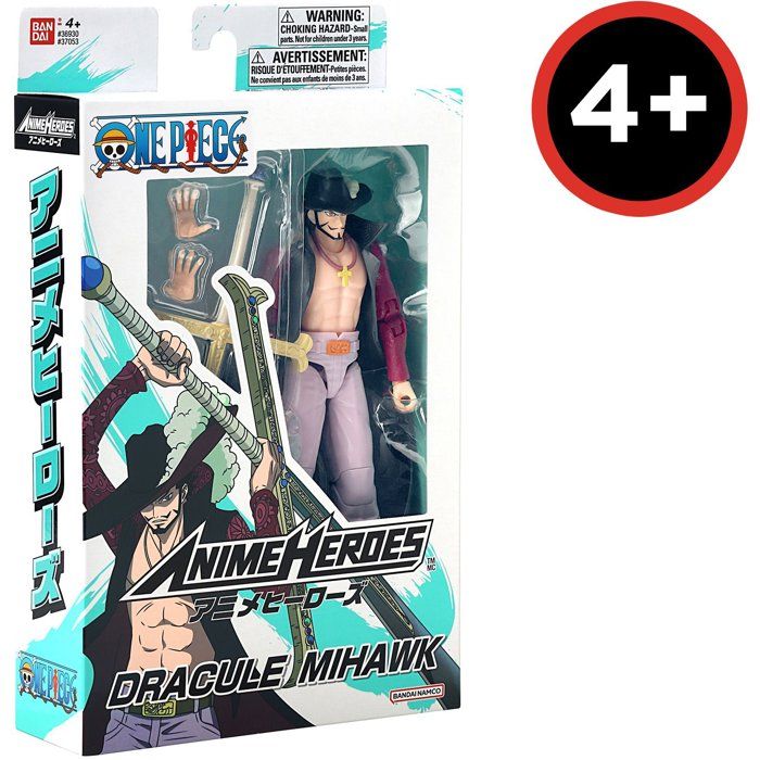 Figurine Anime Heroes articulée -  BANDAI - One Piece - Dracule Mihawk oeil de Faucon - 17 cm