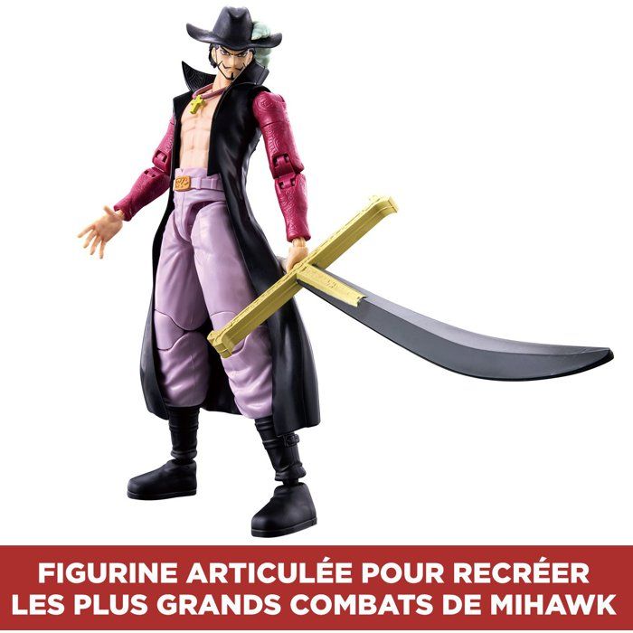 Figurine Anime Heroes articulée -  BANDAI - One Piece - Dracule Mihawk oeil de Faucon - 17 cm