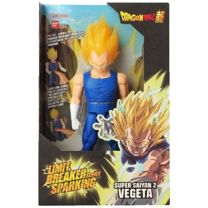 Figurine géante Limit Breaker - BANDAI - Dragon Ball - 38567 - Super Saiyan 2 Vegeta - Sparking Vegeta- 30 cm - Son et Lumiere