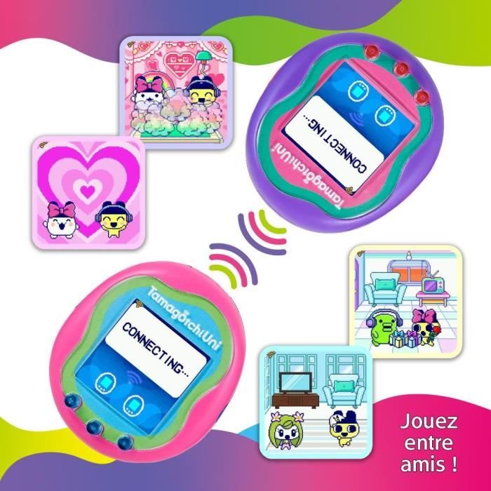 Tamagotchi Uni - Bandai - Modele Rose - Animal de compagnie virtuel connectÈ avec bracelet montre