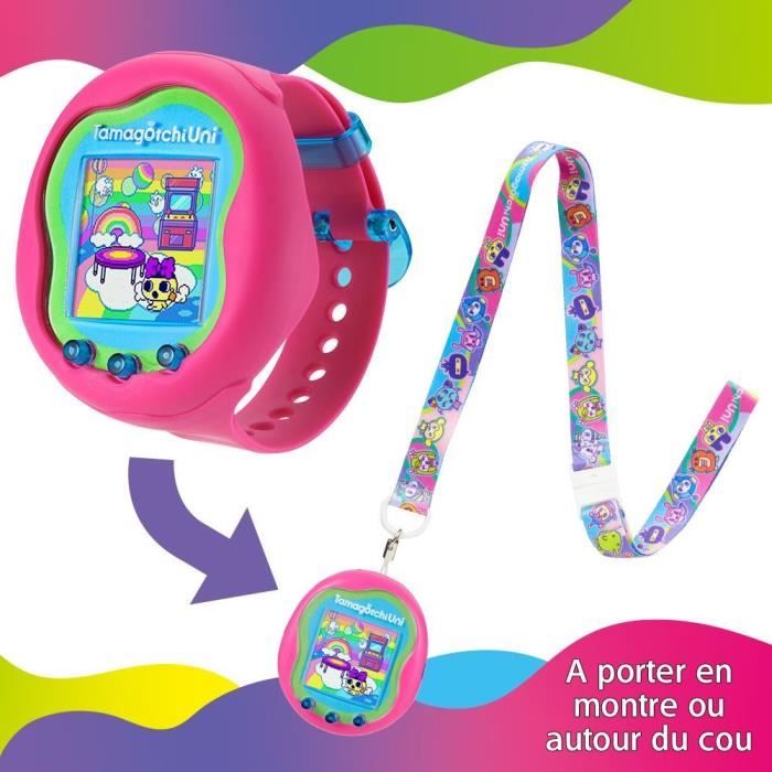 Tamagotchi Uni - Bandai - Modele Rose - Animal de compagnie virtuel connectÈ avec bracelet montre