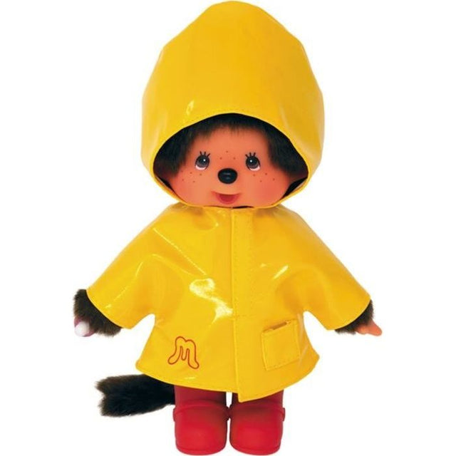 Peluche Monchhichi - BANDAI - Ciré Iconique Jaune - 20 cm