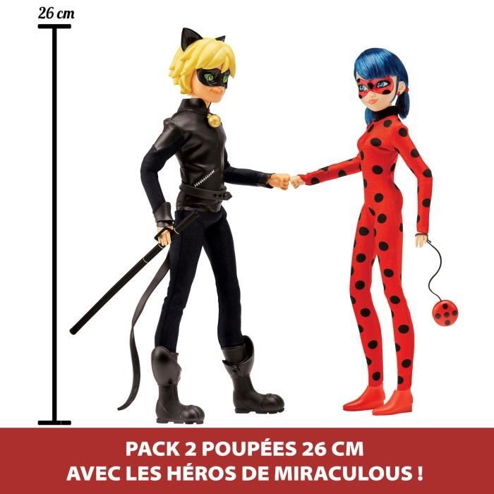 Pack de 2 PoupÈes mannequin 26 cm Miraculous Ladybug - Revivez les aventures de Ladybug et Chat Noir