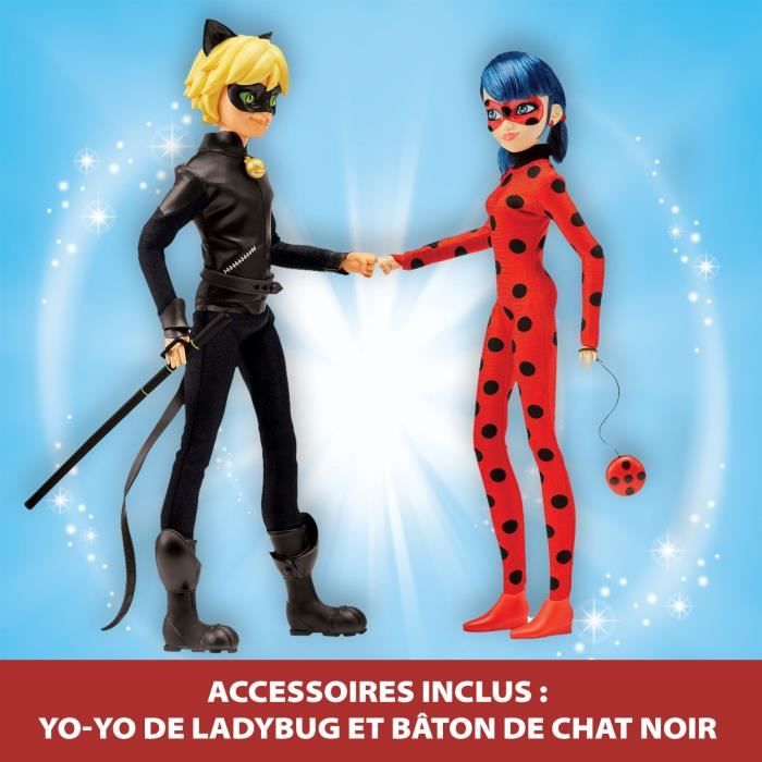 Pack de 2 PoupÈes mannequin 26 cm Miraculous Ladybug - Revivez les aventures de Ladybug et Chat Noir