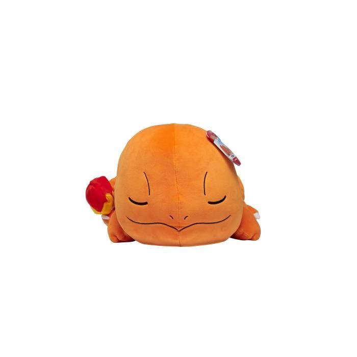 Peluche Salameche Dort 40cm - BANDAI - PokÈmon - Doudou ou Oreiller pour Enfant de 2 ans et plus