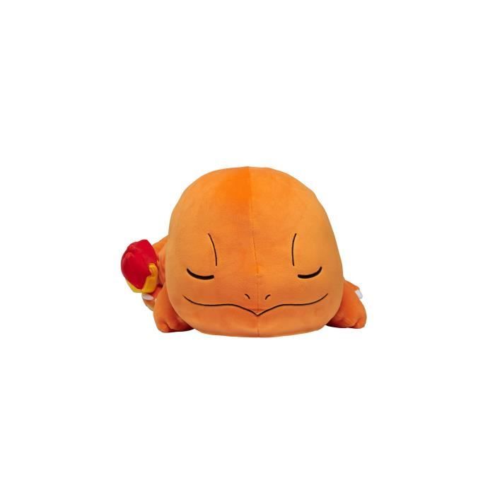 Peluche Salameche Dort 40cm - BANDAI - PokÈmon - Doudou ou Oreiller pour Enfant de 2 ans et plus