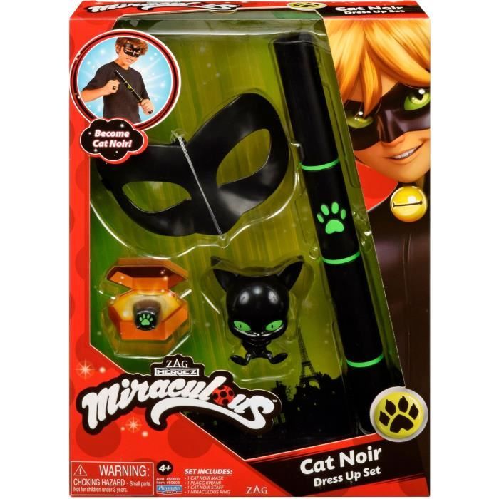 BANDAI - Miraculous Set de transformation - Chat Noir - Accessoire Magique - Bijou Magique - Kwami