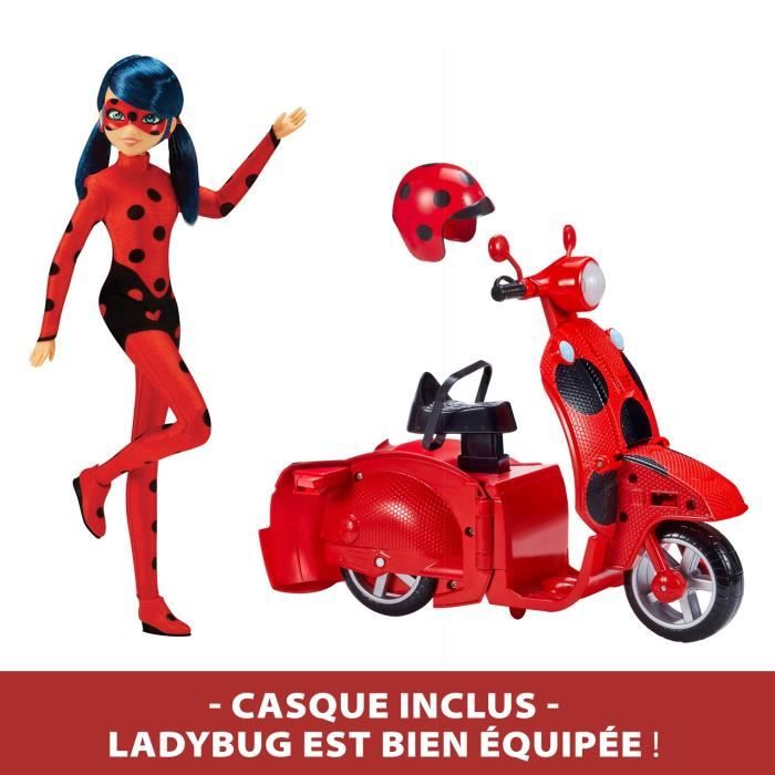 Scooter Miraculous Switch'n go + poupée articulée Ladybug Lucky Charm BANDAI 26 cm - P50668