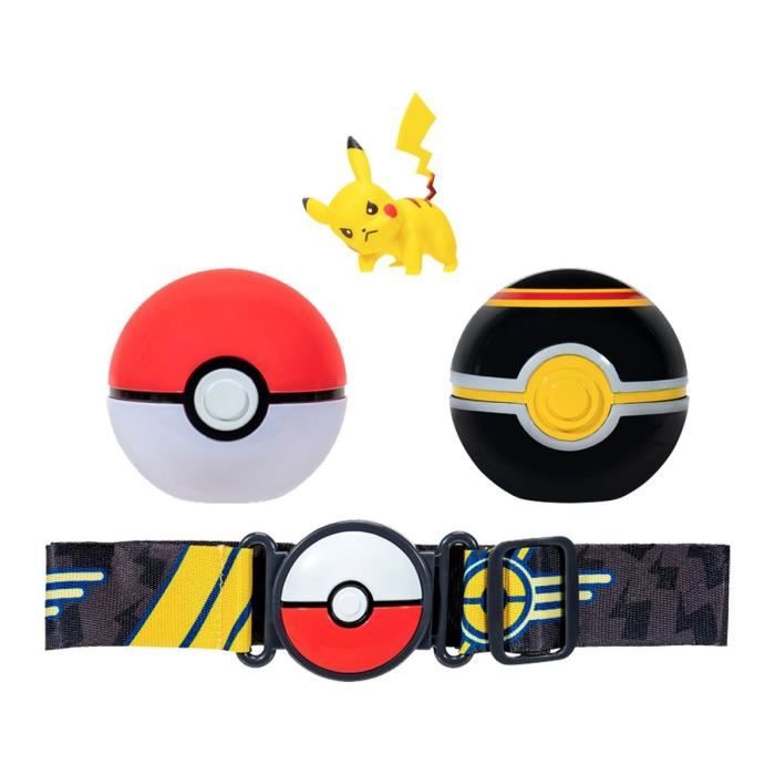 Ceinture Clip 'N' Go BANDAI - PokÈmon - 1 ceinture, 1 PokÈ Ball, 1 Luxury Ball et 1 figurine 5 cm Pikachu