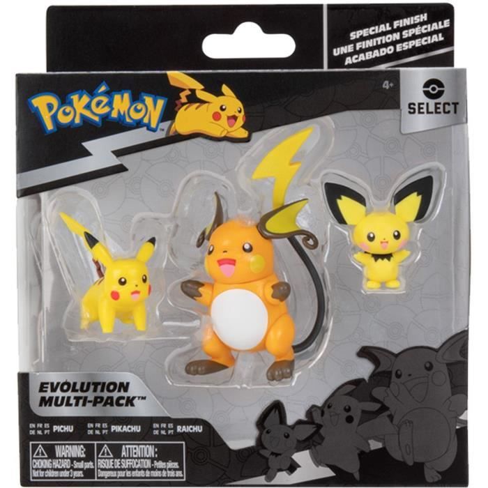 Figurines PokÈmon Bandai - Pack Èvolution Pichu, Pikachu et Raichu