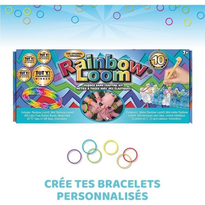 Rainbow Loom Original - Bandai - Métier a tisser avec 600 élastiques - CD00001