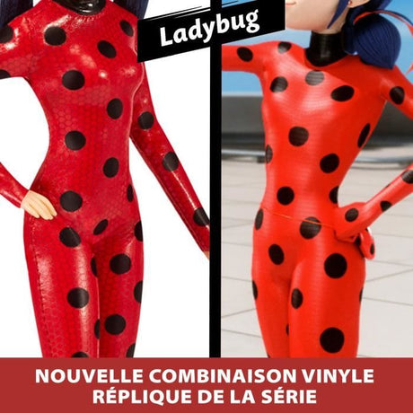 BANDAI - Miraculous Ladybug - Poupée mannequin 26 cm - Ladybug avec son téléphone - Nouveau costume effet vinyle - P50028
