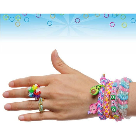 Kit de fabrication de bracelets Rainbow Loom - Métier a tisser avec 5600 élastiques, charms et perles - BANDAI