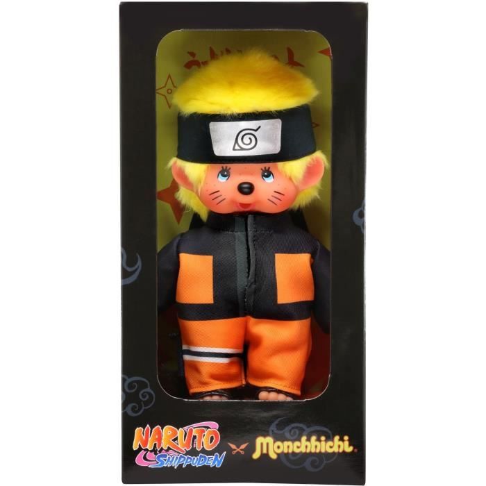 Bandai - Monchhichi - Peluche Monchhichi Naruto Shippuden - Peluche toute douce 20 cm pour enfants et adultes - SE241088