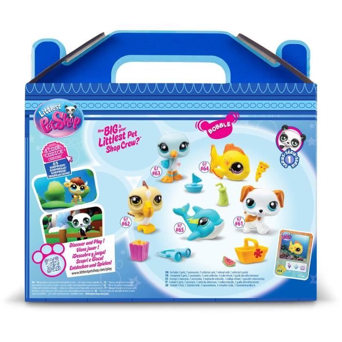 BANDAI - Littlest Pet Shop - Collector Set Theme Plage - 5 animaux et accessoires - BF00517