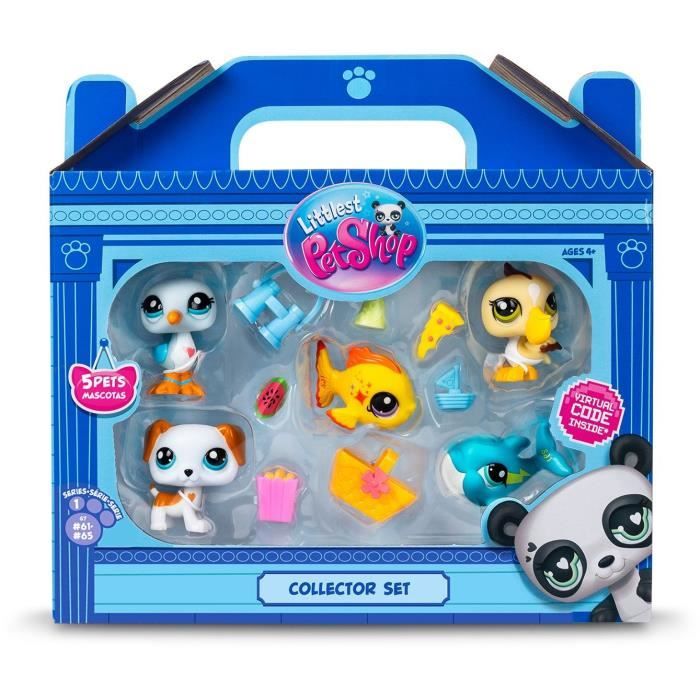 BANDAI - Littlest Pet Shop - Collector Set Theme Plage - 5 animaux et accessoires - BF00517