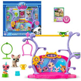 BANDAI - Littlest Pet Shop - Coffret Pets Got Talent - Ensemble de jeu avec 2 animaux, dÈcor et accessoires - BF00558