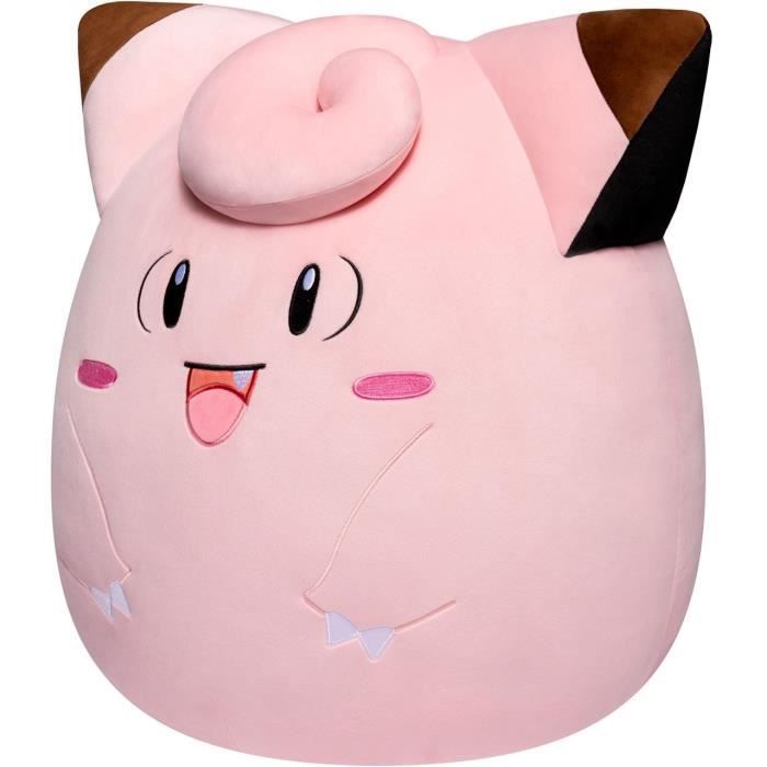 Peluche - BANDAI - PokÈmon - Squishmallows 50 cm - MÈlofÈe (Clefairy) - Grande peluche ultra-douce - Licence officielle PokÈmon