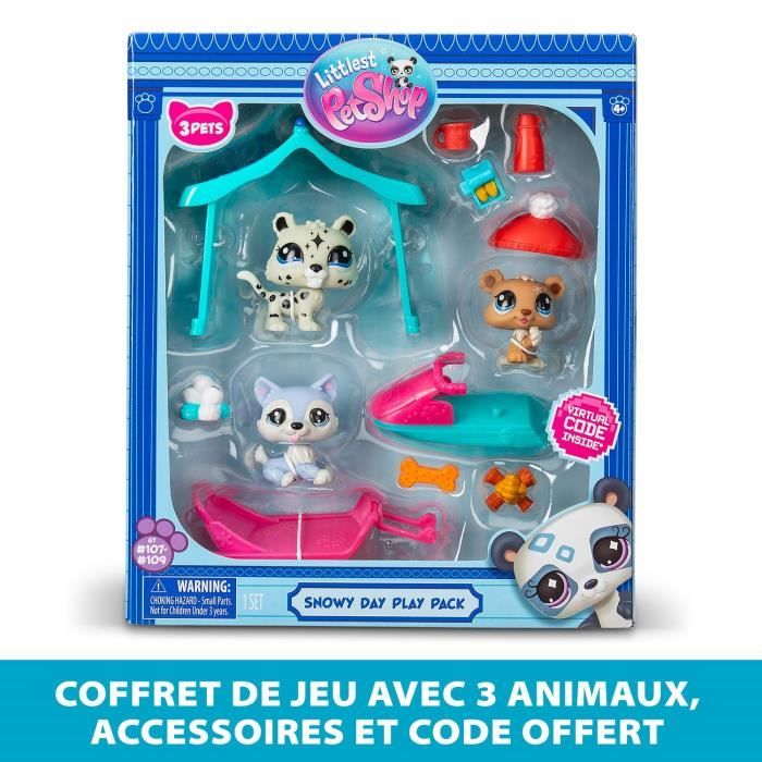 Pack a theme 3 Pets - BANDAI - Littlest Pet Shop Neige - Animaux et accessoires