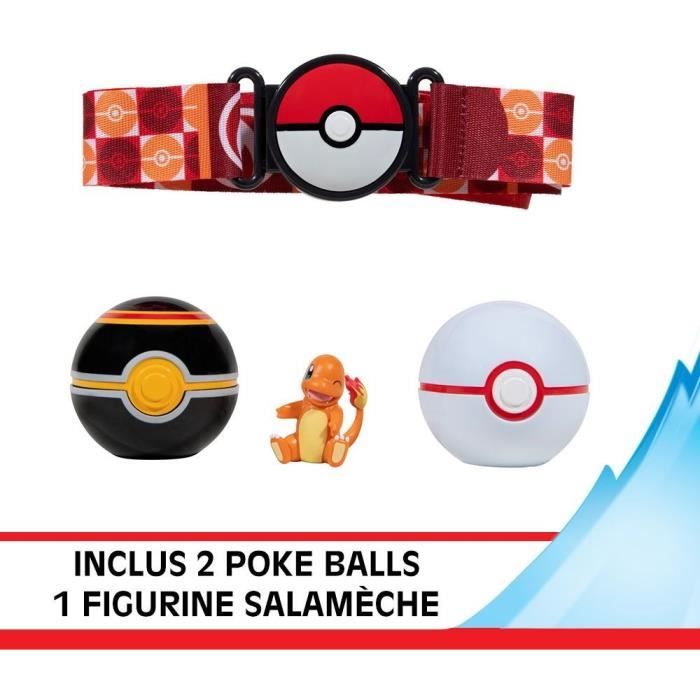 Ceinture - BANDAI - PokÈmon Clip ëN' Go - 1 ceinture, 2 PokÈ Balls et 1 figurine Salameche 5 cm