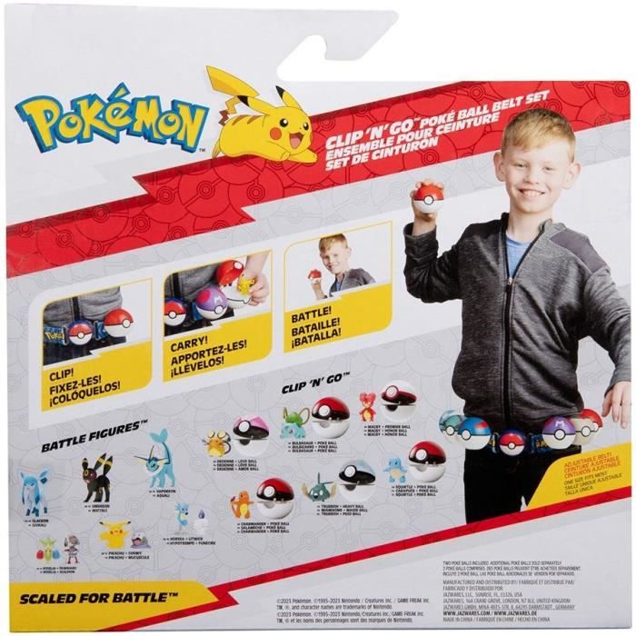 Ceinture - BANDAI - PokÈmon Clip ëN' Go - 1 ceinture, 2 PokÈ Balls et 1 figurine Salameche 5 cm