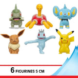 Pack 6 Figurines PokÈmon - BANDAI - JW3614 - 5 cm - Combats PokÈmon