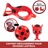 Déguisement Ladybug - Masque Yoyo Miroir Boucles d'oreilles Kwami Tikki - BANDAI - Miraculous Ladybug - Set de transformation