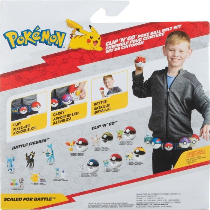 Ceinture - BANDAI - PokÈmon Clip ëN' Go - 1 ceinture, 2 PokÈ Balls et 1 figurine Carapuce 5 cm