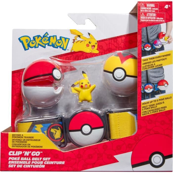 Ceinture Clip 'N' Go Pikachu PokÈmon Day - BANDAI - PokÈmon - 1 ceinture, 2 PokÈ Balls et 1 figurine Pikachu 5 cm