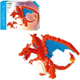 Figurine PokÈmon Dracaufeu (Charizard) - BANDAI - Nanoblock - Figurine en Briques 860 pieces - Kit Construction - NBPM80