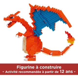 Figurine PokÈmon Dracaufeu (Charizard) - BANDAI - Nanoblock - Figurine en Briques 860 pieces - Kit Construction - NBPM80