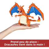 Figurine PokÈmon Dracaufeu (Charizard) - BANDAI - Nanoblock - Figurine en Briques 860 pieces - Kit Construction - NBPM80