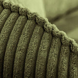 Canapé convertible 3 places - BARI - Velours cotelé - Kaki - Coffre de rangement - 215 x 89 x 100 cm