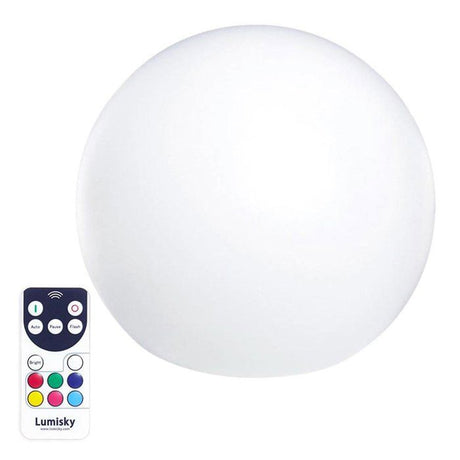 Boule lumineuse flottante - LUMISKY - BOBBY C40 - LED multicolore dimmable - Tťlťcommande - Recharge induction - ō40 cm