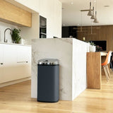 Poubelle de cuisine automatique - LARGO - KITCHEN MOVE - 42 L - Inox gris mat avec cerclage