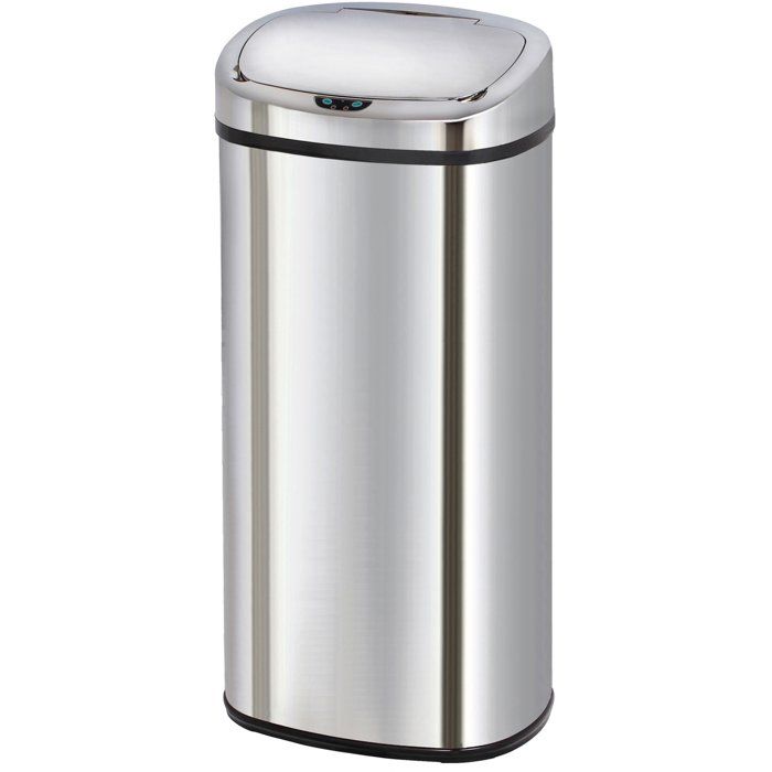 Poubelle de cuisine automatique 80L - Modele MAJESTIC - Acier inox avec cerclage - KITCHEN MOVE